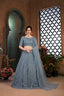 Soft Net Fabric Grey Color Lehenga Choli With Dori Work ClothsVilla