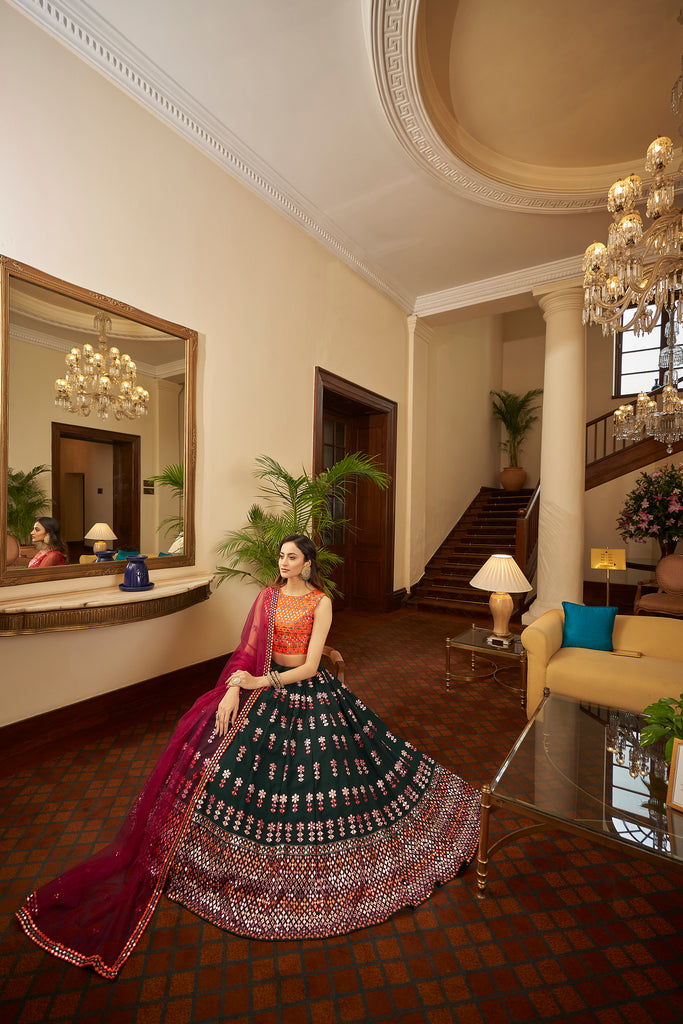 Soft Net Lehenga Choli With Heavy Embroidery Work And Soft Net Dupatta With Lace Border For Women ClothsVilla
