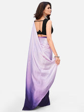 Load image into Gallery viewer, Stunning Purple and White Satin ready to Wear Saree ClothsVilla