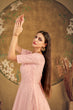 Load image into Gallery viewer, Stunning Peach Color Soft Net Base Fancy Work Designer Gown ClothsVilla