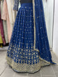 Load image into Gallery viewer, Stunning Teal Blue Sequins Embroidered Georgette Party Wear Lehenga Choli Clothsvilla