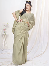 Load image into Gallery viewer, Stylish Beige Pre-Stitched Blended Silk Saree ClothsVilla