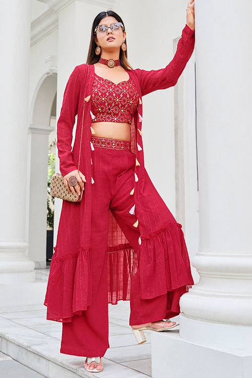 Stylish Designer Ready to Wear Georgette Co-Ords Set Collection ClothsVilla.com