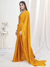 Load image into Gallery viewer, Sunshine Orange Pre-Stitched Blended Silk Saree ClothsVilla