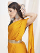 Load image into Gallery viewer, Sunshine Orange Pre-Stitched Blended Silk Saree ClothsVilla