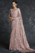 Load image into Gallery viewer, Organza Embroidered Traditional Saree In Peach Color Clothsvilla
