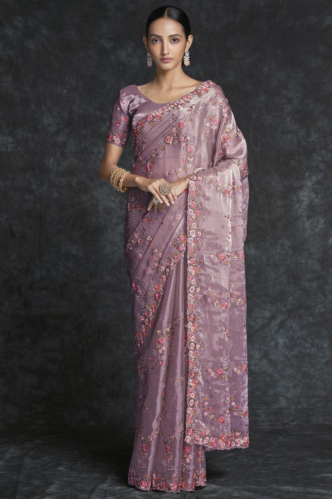 Traditional Pink Saree For Wedding Clothsvilla