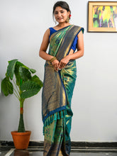 Load image into Gallery viewer, Hazel Green Saree in Pure Kanjeevaram Silk Clothsvilla