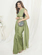 Load image into Gallery viewer, Tea Green Ready to Wear One Minute Saree In Satin Silk ClothsVilla