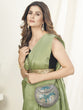 Load image into Gallery viewer, Tea Green Ready to Wear One Minute Saree In Satin Silk ClothsVilla