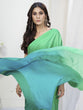 Load image into Gallery viewer, Teal Green Lycra Based Saree ClothsVilla