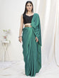 Load image into Gallery viewer, Teal Green Pre-Stitched Blended Silk Saree ClothsVilla
