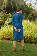 Load image into Gallery viewer, Teal Blue Mukaish Work Cotton Silk Kurta ClothsVilla
