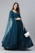 Load image into Gallery viewer, Teal Blue Traditional Exclusive Embroidered Lehenga Choli Collection ClothsVilla.com