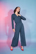 Load image into Gallery viewer, Teal Green Viscose Rayon two Piece Co-ords Set Collection ClothsVilla.com