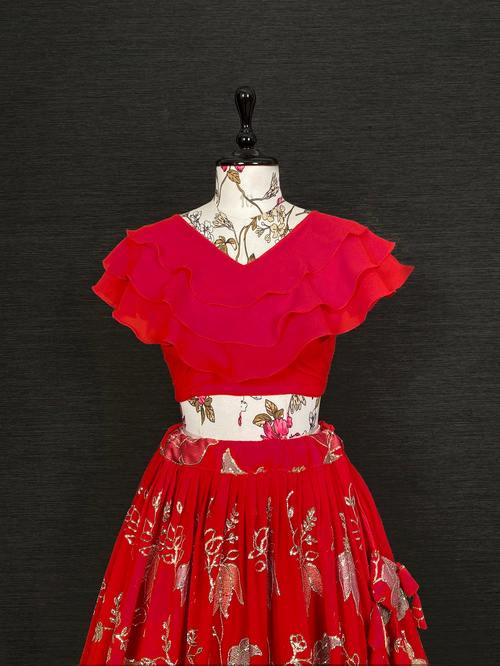 Red Color Ready Made Georgette Blouse Clothsvilla
