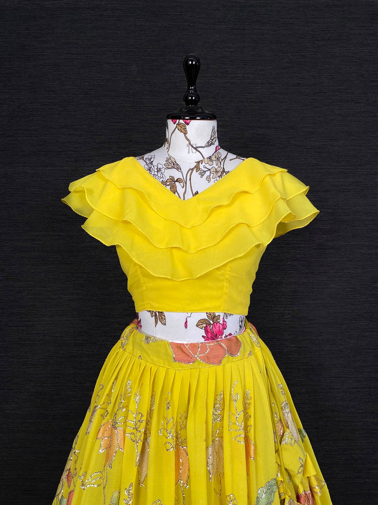 Yellow Color Ready Made Georgette Blouse Clothsvilla