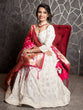Load image into Gallery viewer, White Color Sequins And Thread Embroidery Work Georgette Lehenga Choli With Jacquard Dupatta Clothsvilla