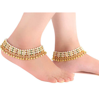 Traditional Heavy Bridal Alloy Anklet Set ClothsVilla