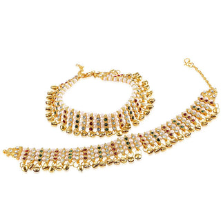 Traditional Heavy Bridal Alloy Anklet Set ClothsVilla