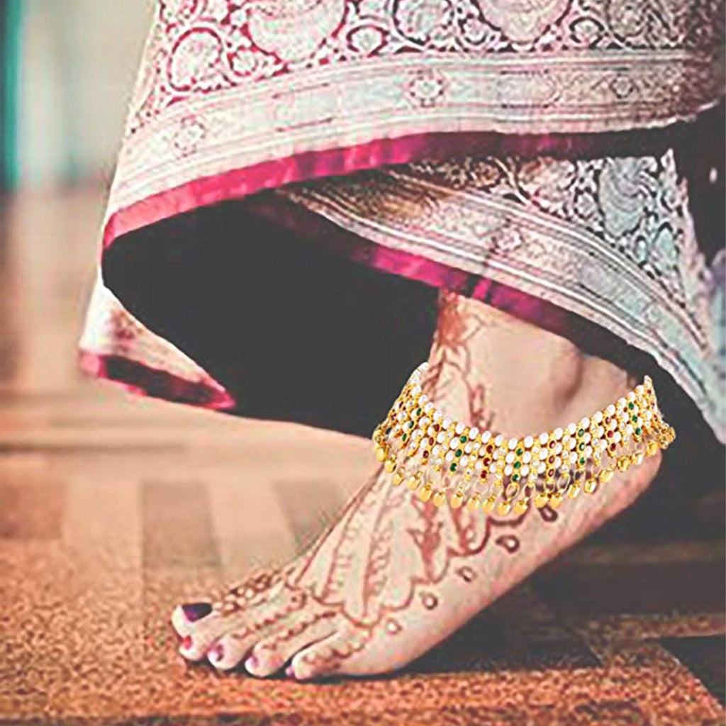 Traditional Heavy Bridal Alloy Anklet Set ClothsVilla