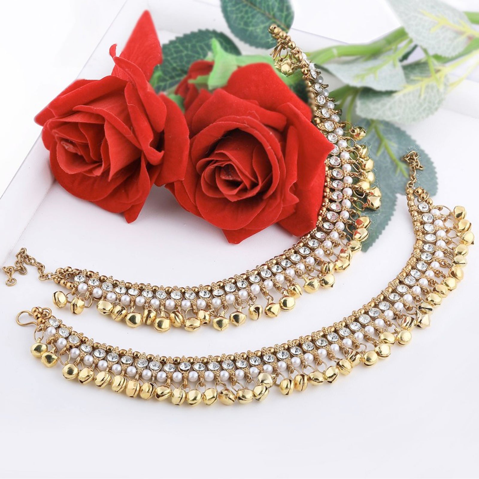 Traditional Heavy Bridal Anklets Alloy Anklet (Pack of 2) ClothsVilla