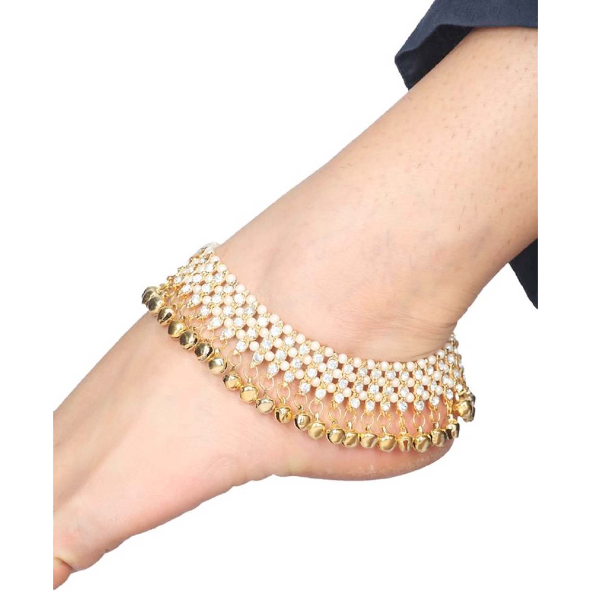 Traditional Heavy Bridal Anklets Alloy Anklet (Pack of 2) ClothsVilla Main image