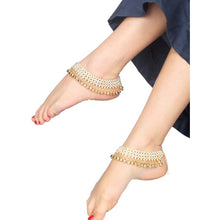 Load image into Gallery viewer, Traditional Heavy Bridal Anklets Alloy Anklet (Pack of 2) ClothsVilla
