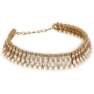 Traditional Heavy Pearl Kundan Bridal Anklets. Alloy Anklet (Pack of 2) ClothsVilla