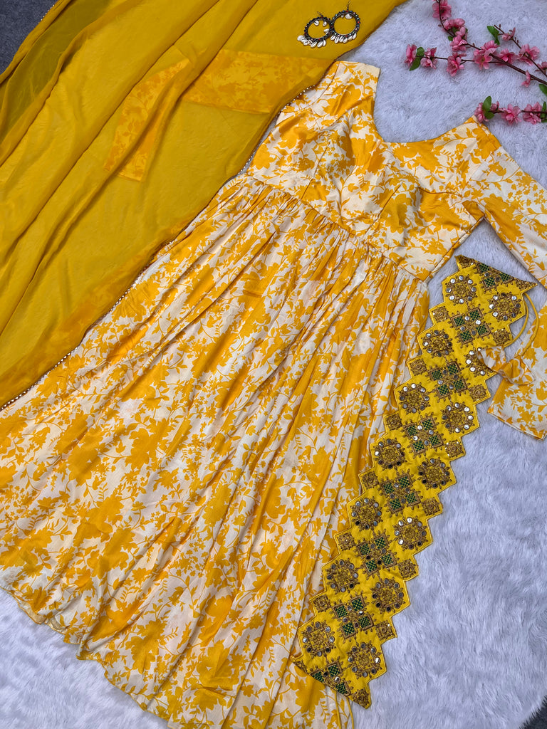 Traditional Yellow Gown For Haldi Ceremony Clothsvilla