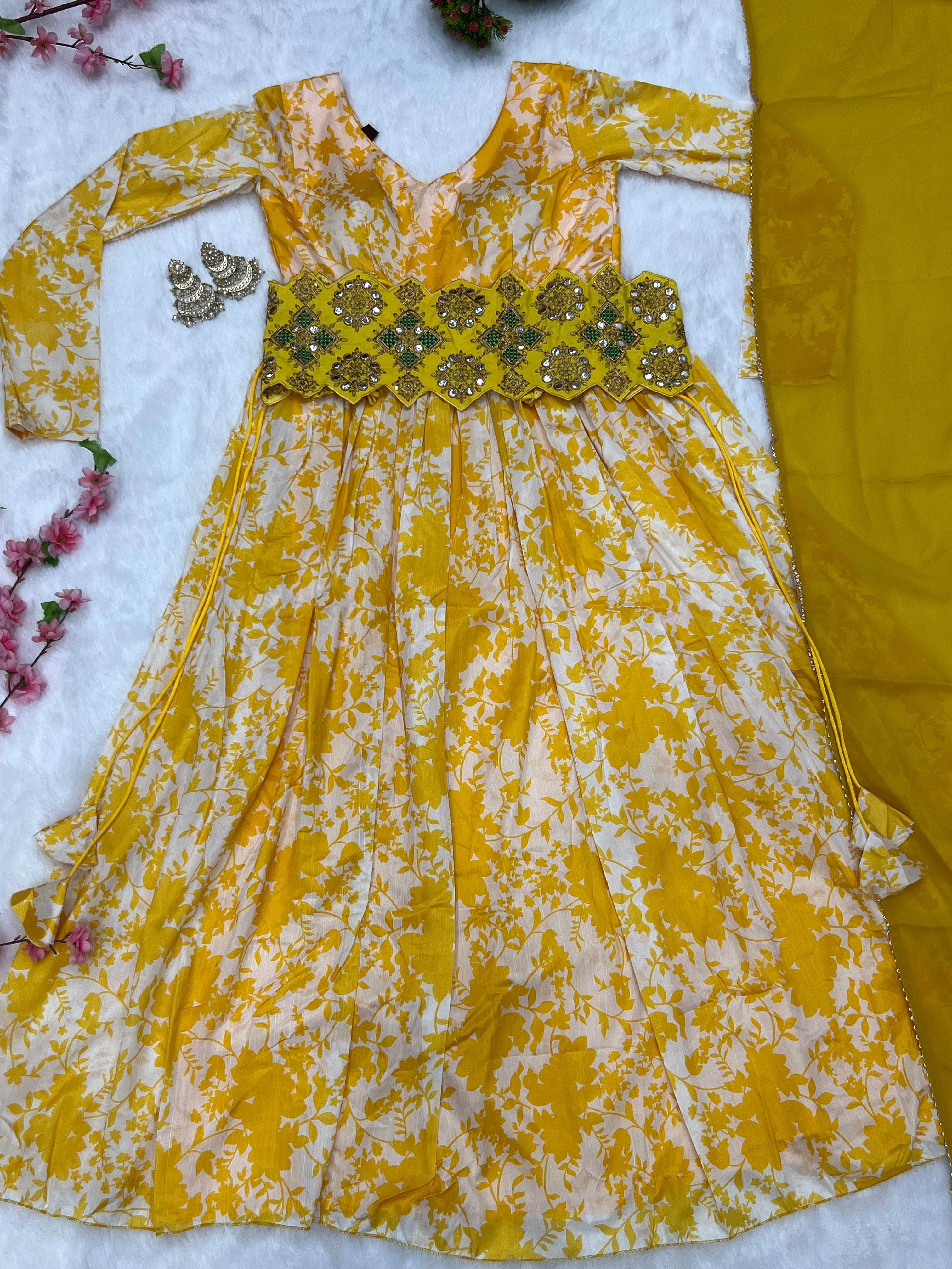 Traditional Yellow Gown For Haldi Ceremony Clothsvilla
