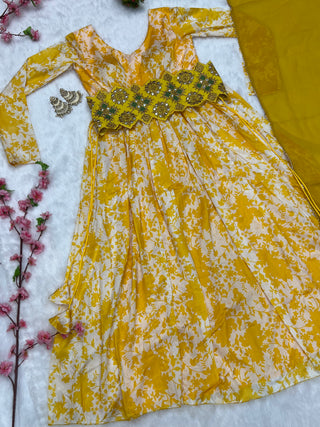 Traditional Yellow Gown For Haldi Ceremony Clothsvilla