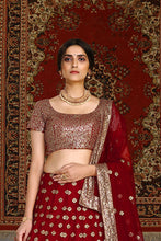Load image into Gallery viewer, Traditional Indian Bridal Style Net Embroidered Lehenga Choli ClothsVilla.com