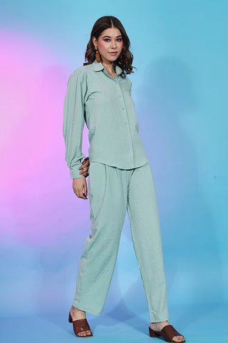 Trendy Collection Sky Color Self Design Co-Ords Set ClothsVilla