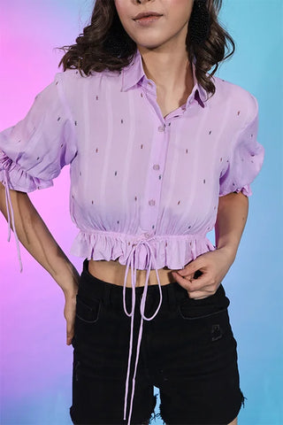 Trendy Lavender Color Fashionable Self Design Top ClothsVilla.com