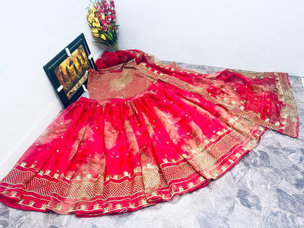 Trendy Pink Color Organza Silk Lehenga Choli Clothsvilla