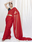 True Red Ready to Wear One Minute Lycra Saree ClothsVilla
