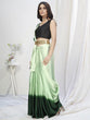 Load image into Gallery viewer, Two-Toned Green Lycra Based Saree ClothsVilla