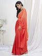 Load image into Gallery viewer, Two-Toned Red Lycra Based Saree with Black Blouse ClothsVilla