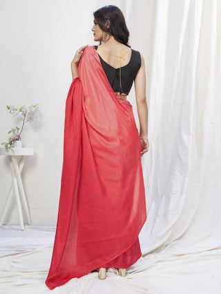 Two-Toned Red Lycra Based Saree ClothsVilla