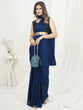 Load image into Gallery viewer, Unique Blue Ready to Wear One Minute Saree In Satin Silk ClothsVilla