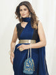 Load image into Gallery viewer, Unique Blue Ready to Wear One Minute Saree In Satin Silk ClothsVilla