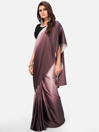Unique Mauve Satin Blocked Ready to Wear Saree ClothsVilla