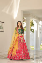 Load image into Gallery viewer, Unique Red Sequins Embroidered Silk Festive Lehenga Choli ClothsVilla