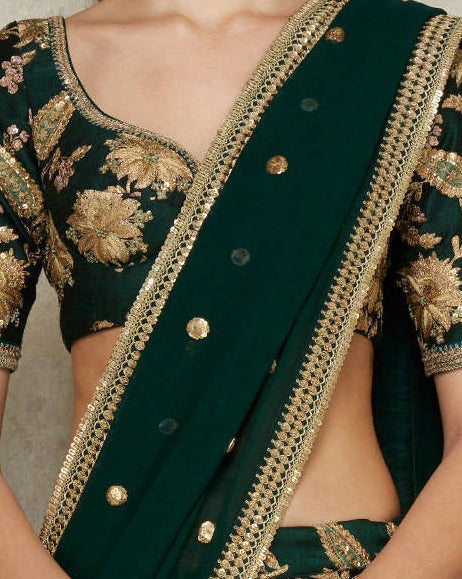 Adorable Dark Green Colored Bridal Wear Designer Embroidered Lehenga choli ClothsVilla