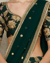 Load image into Gallery viewer, Adorable Dark Green Colored Bridal Wear Designer Embroidered Lehenga choli ClothsVilla