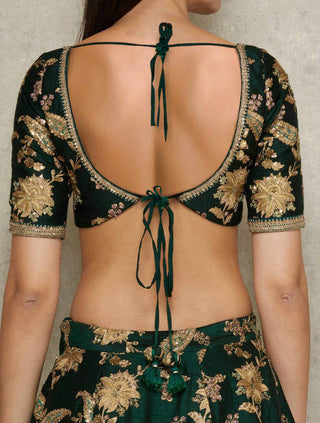 Adorable Dark Green Colored Bridal Wear Designer Embroidered Lehenga choli ClothsVilla
