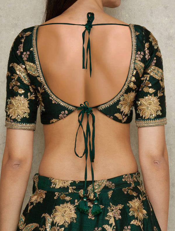 Adorable Dark Green Colored Bridal Wear Designer Embroidered Lehenga choli ClothsVilla
