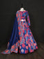 Navy Blue Color Printed Vaishali Silk Heavy Lehenga Choli With Muslin Dupatta Clothsvilla