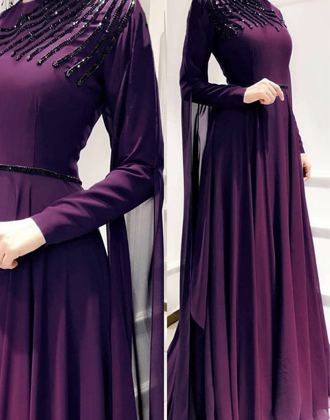 Pure Handwork Faux Georgette Floor Length 10 Meter Flared Designer Gown ClothsVilla Main image